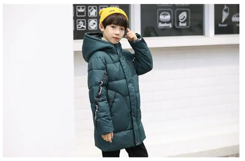 Детские зимние вельветовые куртки для мальчиков до-30 градусов, одежда Зимний комбинезон, детская парка теплое плотное пальто Верхняя одежда для подростков