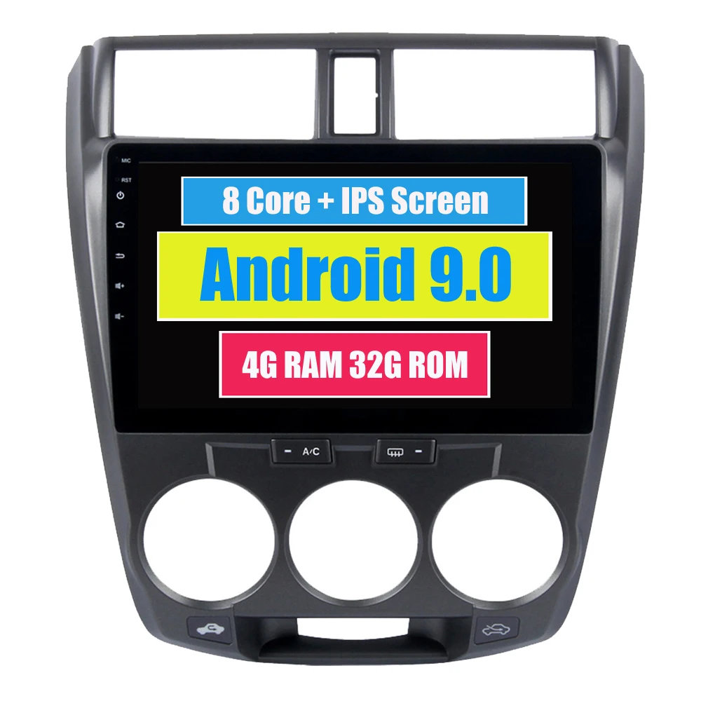 RoverOne Android 8,0 Восьмиядерный автомобильный Радио gps для Honda City 2008-2012 сенсорный мультимедийный плеер bluetooth-гарнитура