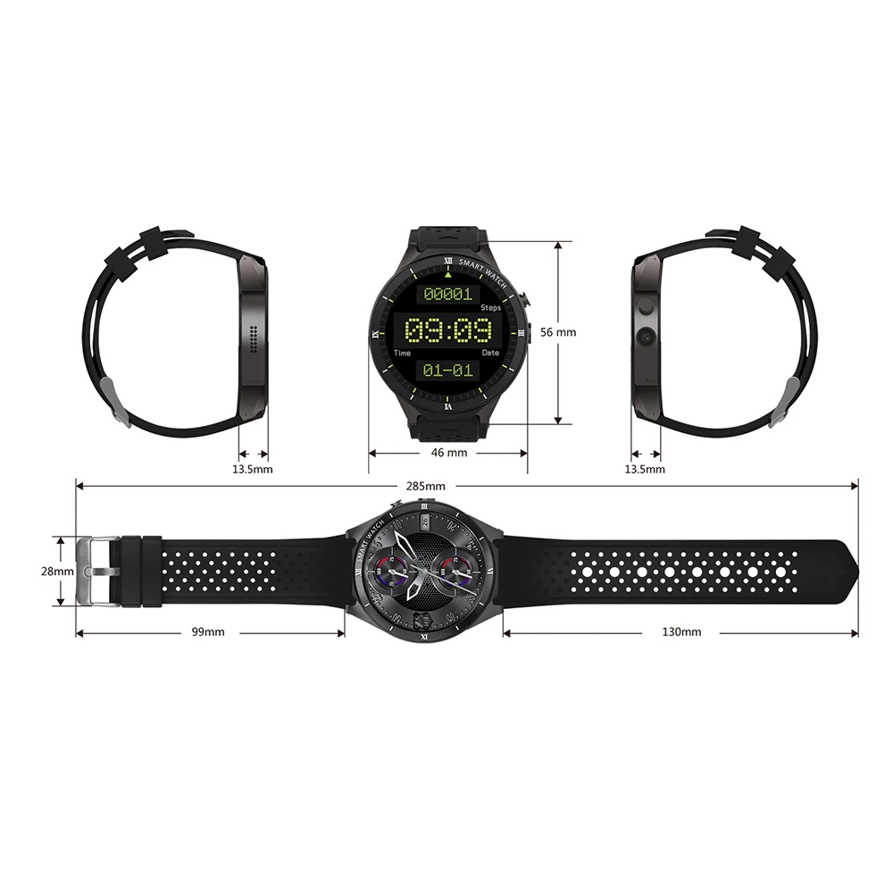 KINGWEAR KW88 Pro 3g Smartwatch 1,39 дюймов Android 7,0 часы MTK6580 четырехъядерный 1. 3g Hz 1 Гб ram 16 Гб rom Смарт-часы gps носимые