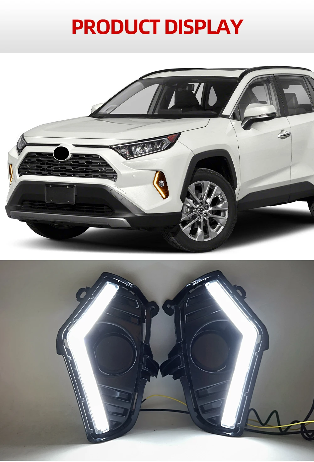 

1set 2019~2020year headlamp for TOYOTA RAV 4 RAV4 daytime light head lamp car accessories LED DRL headlight rav4 rav 4 fog light