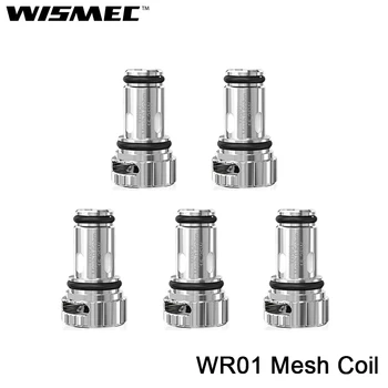

5pcs Original Wismec WR01 Mesh Coil 0.6ohm Replacement Coil Head & mesh cotton for Standard Version PREVA Pod Kit Cartridge