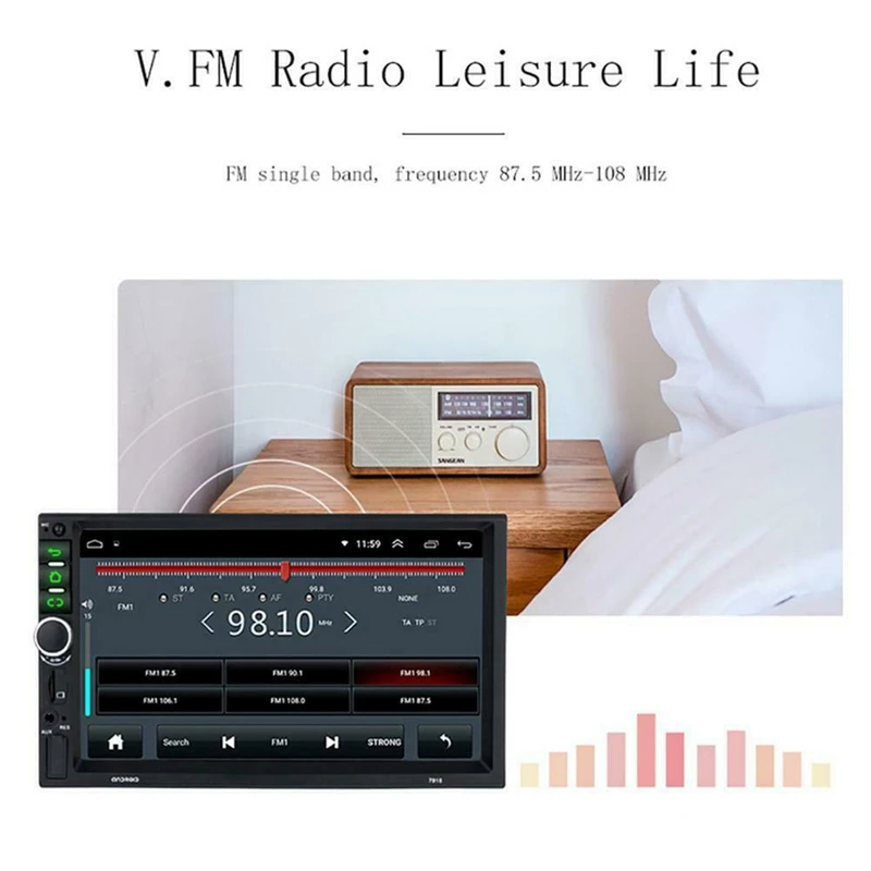 2 Din Android 8,1 стерео 7 дюймов gps Navi MP5 плеер двойной WiFi четырехъядерный BT с камерой, 7918
