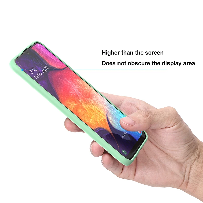 Для samsung Galaxy A50 жидкий силиконовый чехол гелевый резиновый Тонкий чехол с мягкой амортизирующей тканью из микрофибры подушка для подкладки