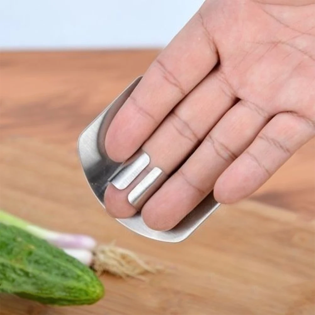2 шт. из нержавеющей стали резка еда овощи Finger Guard кухонный инструмент прост в использовании, прозрачный и необходимый инструмент для кухни