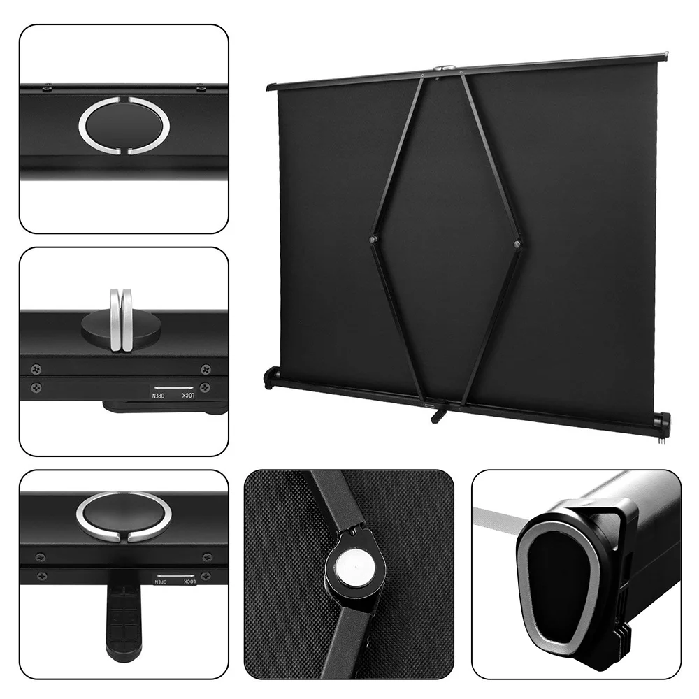 Caiwei 40 Inch 50 Inch Desktop Projector Screen Thick Material Portable Outdoor Foldable Theater Ho