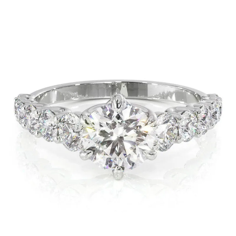 Обручальное кольцо NASIYA Moissanite, 1ct, 6,5 мм, EF цвет, Муассанит, 14 к, белое золото, кольцо для женщин, свадебный подарок