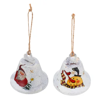 

2Pcs Christmas Themed Bells Big Bells Iron Art Pendants Christmas Tree Decor