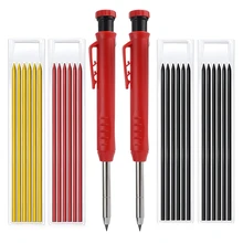 Ensemble de crayons de menuisier, marqueurs de menuiserie, crayons mécaniques à Long nez et à trous profonds, adaptés aux artisans