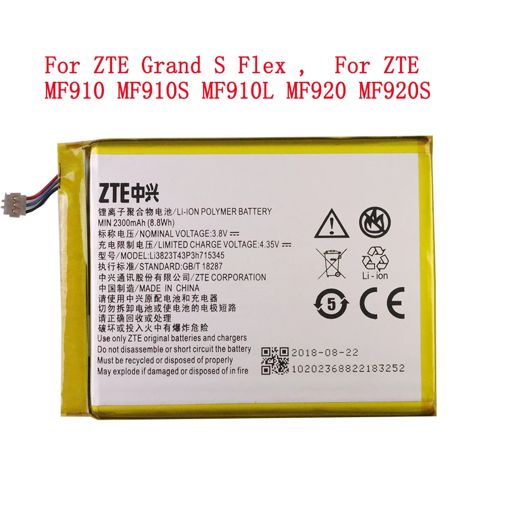 

2300mAh LI3823T43P3h715345 For ZTE Grand S Flex / For ZTE MF910 MF910S MF910L MF920 MF920S Battery