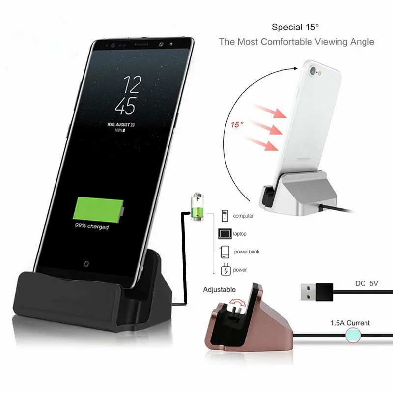 Usb-кабель для зарядки телефона док-станция для зарядки iPhone X XS Max 6 8 Plus 5 SE для samsung S10 S8 Plus для huawei P30 Pro