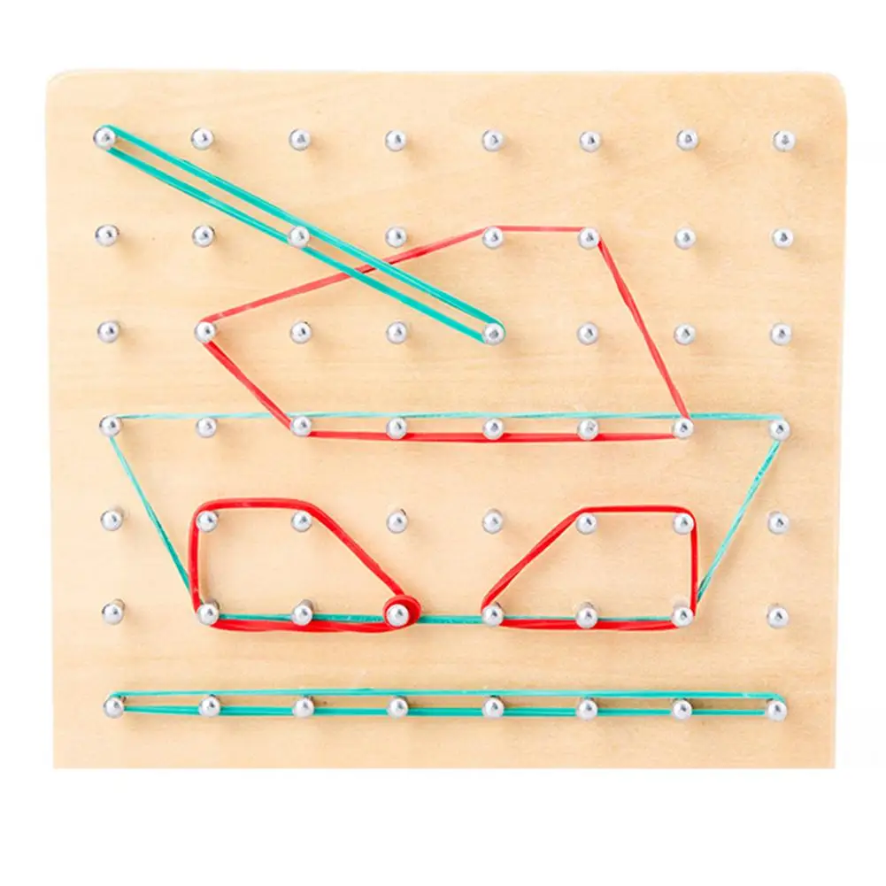 Деревянные математические манипуляционные блоки из массива материала, графические развивающие игрушки с 24 узорами и резиновыми лентами