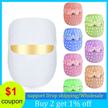 

LED Mask Facial 7 Colors Light Photon Therapy Treatment Instrument Face Whitening Anti Acne Wrinkle Removal Skin Beauty Machine