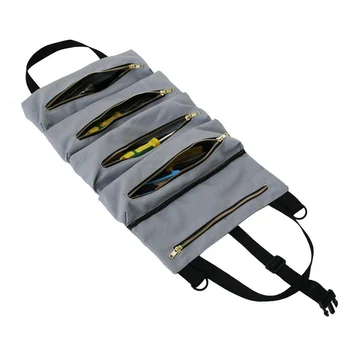 

Car Storage Bag Roll Multi-Purpose Tool Roll Up Bag Wrench Roll Pouch Hanging Tool Zipper Carrier Tote Tool Car Accessories