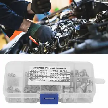 

240Pcs Stainless Steel Threaded Insert Wire Screw Sleeve Thread Repair Insert Kit Coiled Wire Helical Screw Thread Tepair Tool