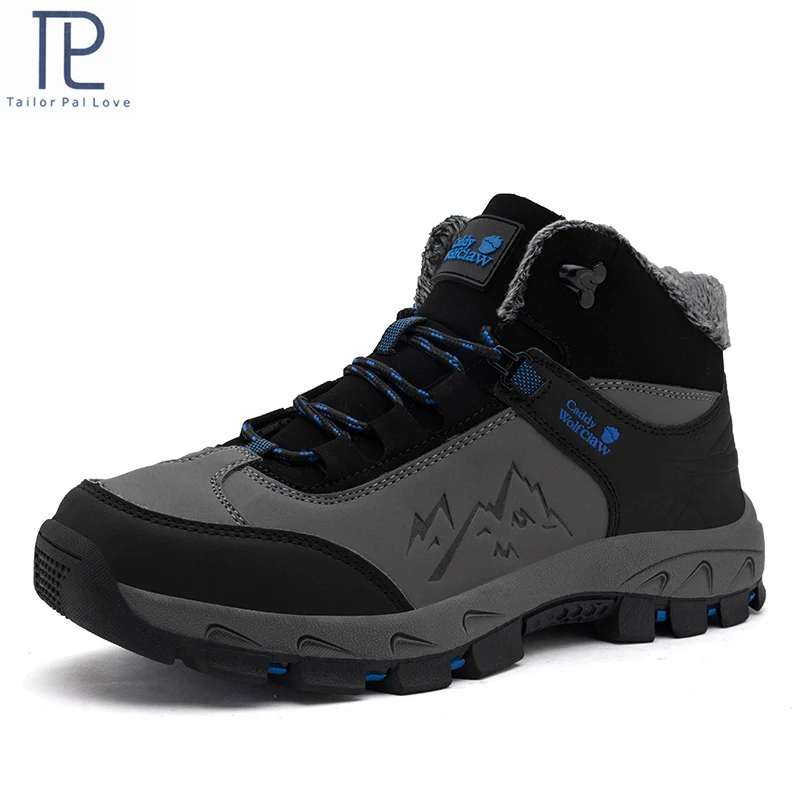 Waterproof Winter Men boots Warm With Fur Snow Boots Men Work safety shoes Rubber Ankle boots big size 39-45