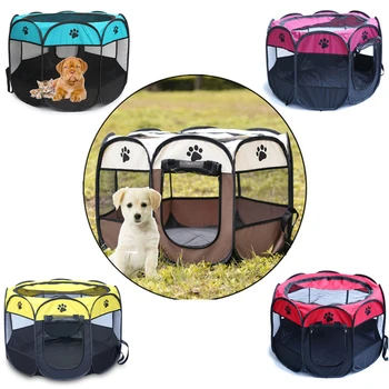 

73X73X43CM Portable Folding Pets Tent Small Large Pet Cage Indoor/Outdoor Pet Dogs Cats kennel Folding Mesh Shade Cover Kennel