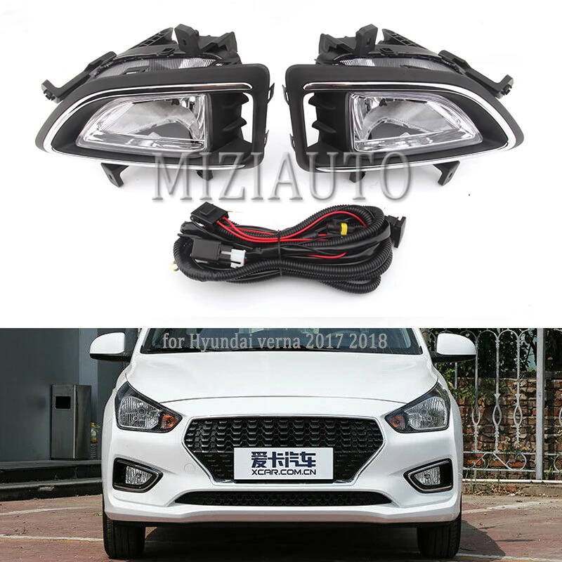 

MIZIAUTO 1 set Front bumper light Front fog lamp for Hyundai verna 2017-2018 Brand new foglights