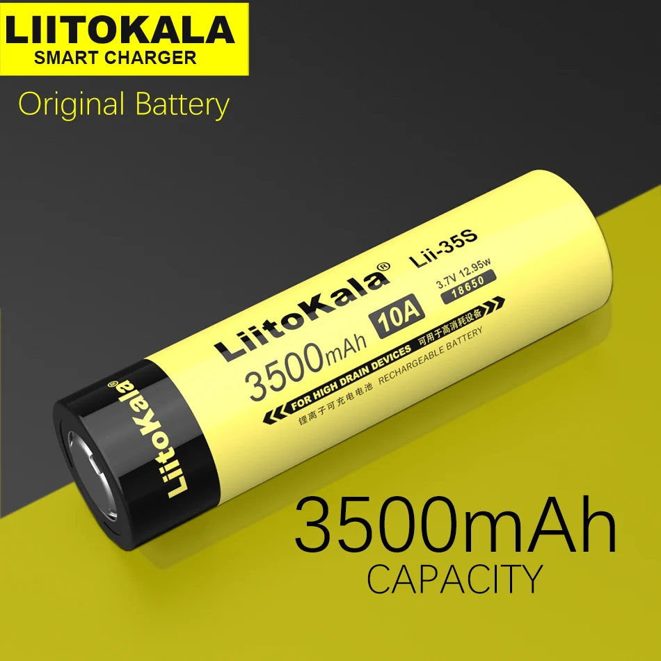 1 10 единиц LiitoKala Lii 35S 18650 Аккумулятор 3 7 в литий ионный аккумулятор 3500 мАч для