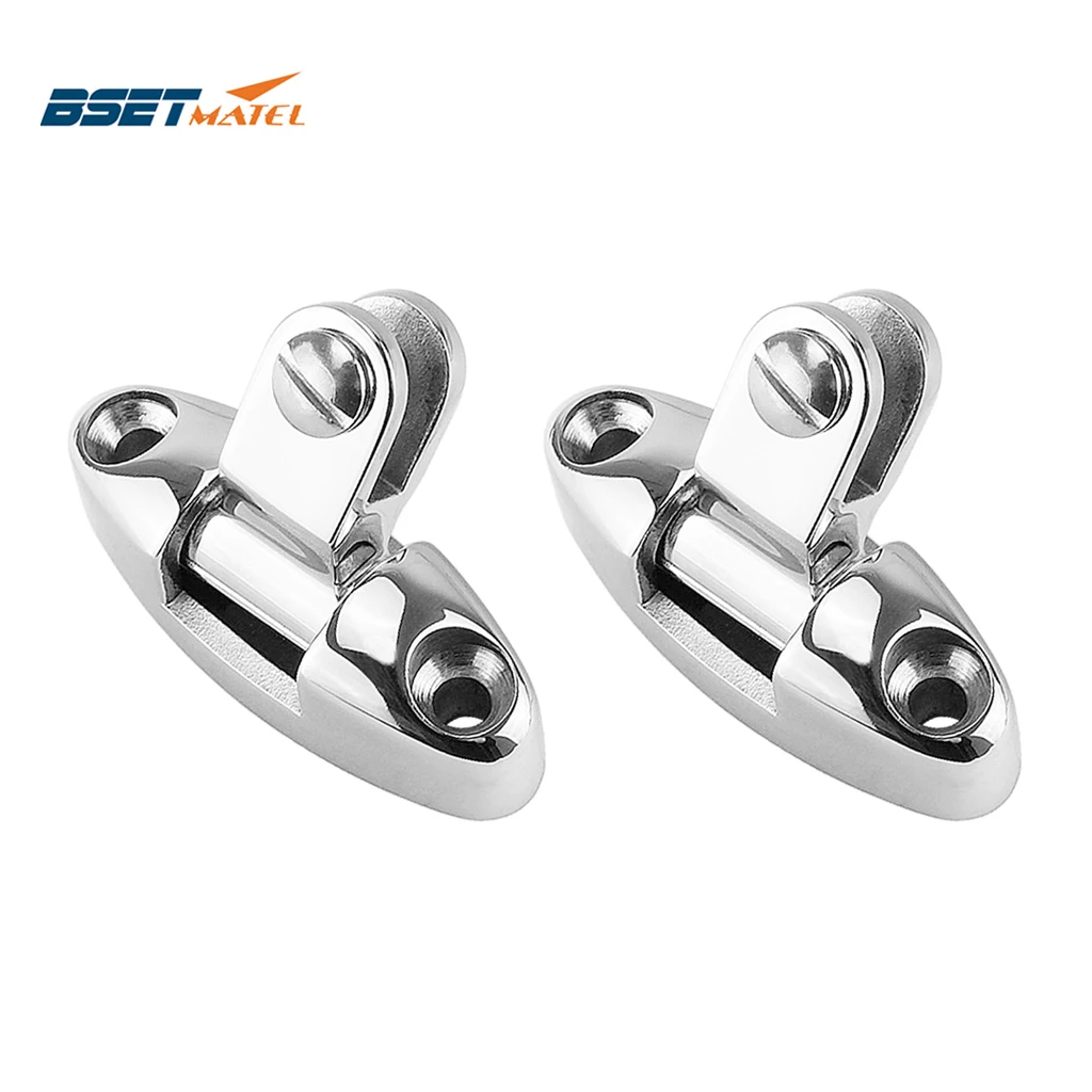 2PCS Universal fit Stainless Steel 316 Boat Bimini Top Mount Swivel Deck Hinge With Rubber Pad Marine Yacht Hardware | Обустройство