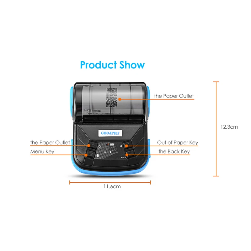GOOJPRT MTP-3 80 мм Bluetooth 2,0 Мини термопринтер изысканный легкий дизайн Портативный чековый принтер для Android Io