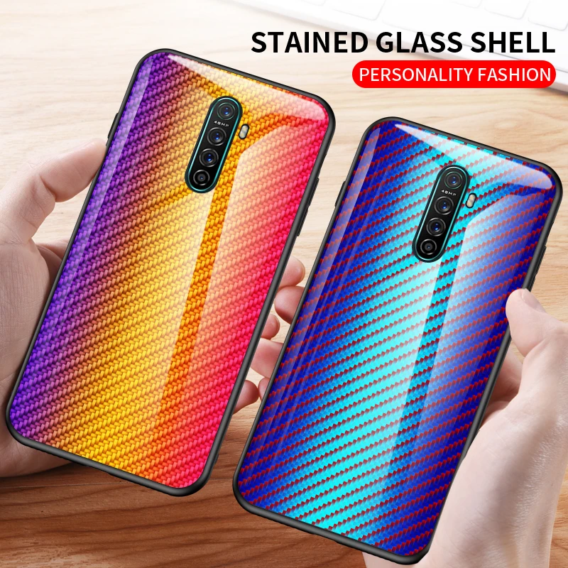 Для OPPO Realme X2 Pro чехол для телефона градиентный из углеродного волокна с узором