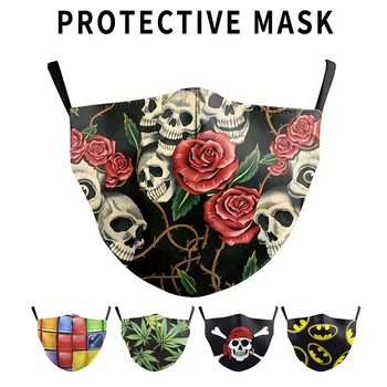 

Adults Unisex Mouth Mask Fashion 3D Flowdrs Printed Face Mask Anti-Dust Washable Reusable Protective Bacteria Proof Masks