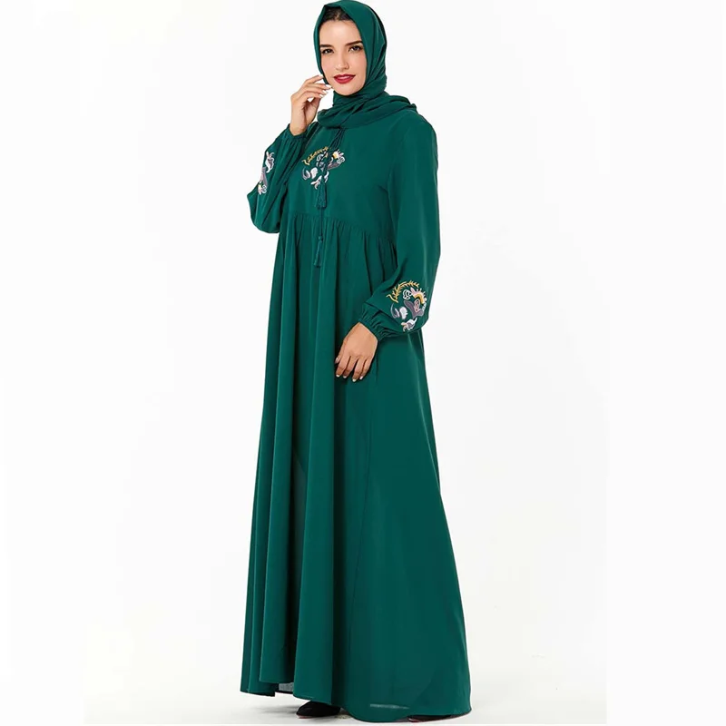 Abaya/мусульманское платье макси с цветочной вышивкой; Vestidos; кардиган; элегантное кимоно; длинные халаты; Jubah; Ближний Восток; Eid Ramadan; Исламский