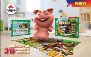 Farm animals Головоломка король AR Пазлы 75*75 Мультяшные животные и транспорт 3d головоломка головоломки игрушки для интеллекта ребенка раннего образования игрушки - Цвет: Farm animals