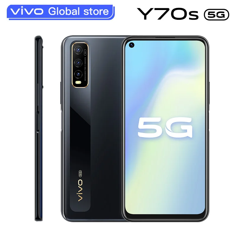 Vivo Y70s мобильный телефон с двумя режимами 6 ГБ 128 Exynos 880 4500 мАч 48 МП 3 задние камеры