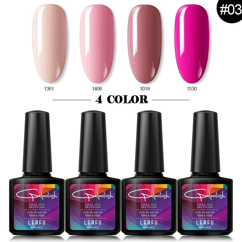 3 Modelones, 4 шт./лот, серый цвет, УФ-Гель-лак для ногтей, Полупостоянный светодиодный Гель-лак для ногтей, наборы для ногтей с замачиванием, светодиодные эмалевые наборы для ногтей - Цвет: 3