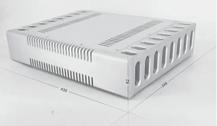 

Полностью алюминиевый корпус усилителя мощности CNC4309B, чехол для усилителя шасси/Размер коробки 430*92*340 мм