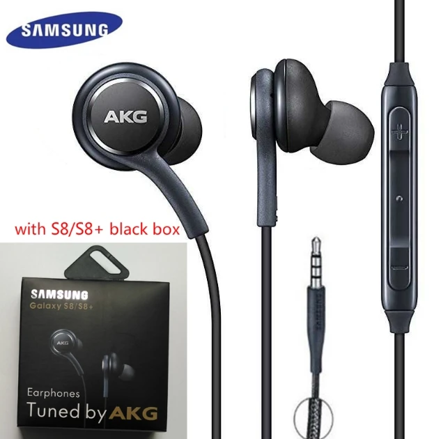 s8 with black box Samsung AKG EO-IG955 наушники 3,5 мм наушники-вкладыши с микрофоном Проводная гарнитура для samsung Galaxy S8 S9 s10 huawei xiaomi смартфон - Цвет: s8 with black box