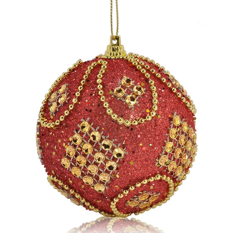 

8CM Christmas Rhinestone Glitter Baubles Balls Tree Decor Xmas Party Hanging Ball Ornament decorations for Home Christmas Gift