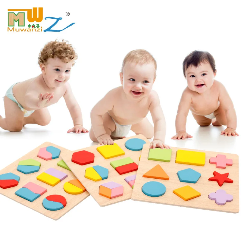 

MWZ Geometric Shapes Matching Building Blocks 3D Puzzle Model Geometry Children'S Educational Toy Early Education Montessori Tea