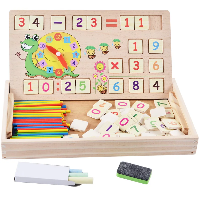  Montessori material Mathematics counting tool clock cognitive digital mathematics high quality wood