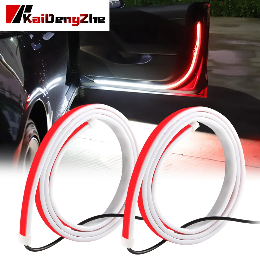 120 Cm Car Red And White LED Streamer Door Anti-Collision Warning Light Night Safety Decoration With Atmosphere | Автомобили и