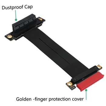 

PCI-E 4X Extension Cable PCI Express Riser Cable 270 degree Reverse PCI-E Supports 1X/4X/8X/16X Card for Desktop PC