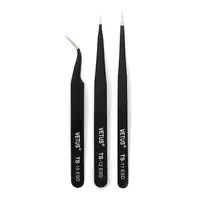 VETUS TS Stainless Steel Eyelashes Tweezers Anti-static Professional Volumn Eyelash Extension Eyebrow Makeup Tool 2