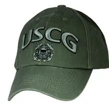 Напечатанная USCG шляпа/U.S. Coast Guard OD Зеленая Бейсболка