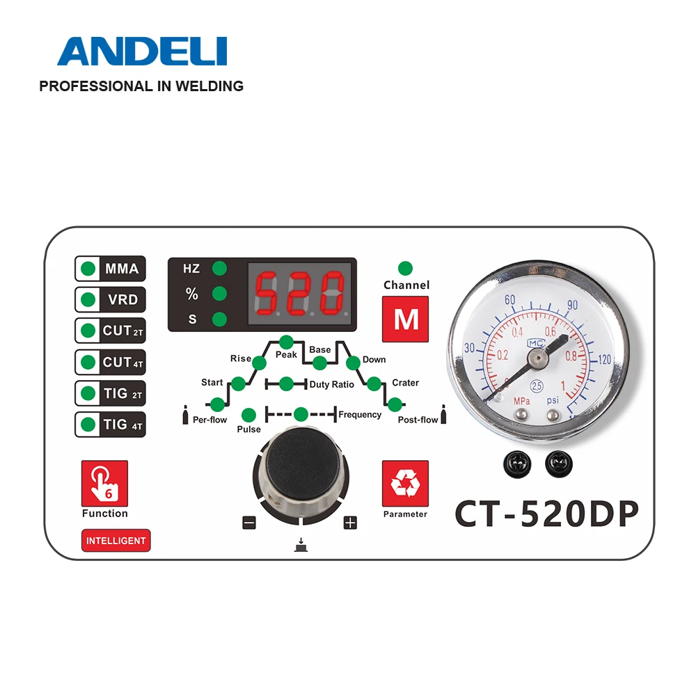 ANDELI CT 520DP CUT/TIG/Pulse TIG/MMA многофункциональный сварочный аппарат плазменной