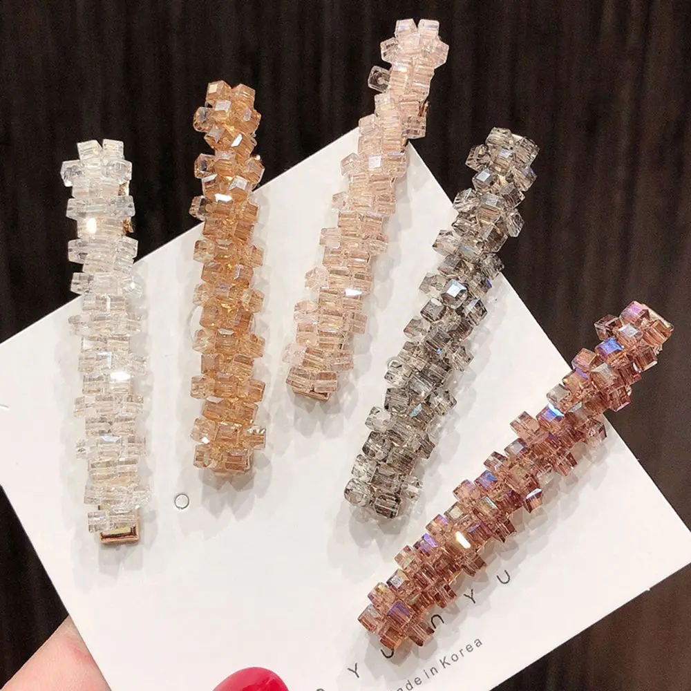 

New Korea Crystal Beads Hair Clip Rhinestones Hairpins Barrettes Women Girls Hair Accessories
