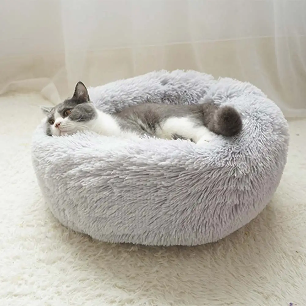 Кошачье гнездо, одеяло для сна, кровать для собаки, креативная теплая плюшевая круглая форма, мягкий тип, зимний домик для щенка