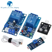 Módulo de controle automático do brilho do sensor 10a do módulo do relé do fotoresistor do interruptor de controle da luz de tzt 5v 12v para arduino