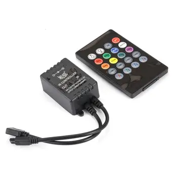 

20 Keys IR Music Remote Control Sound Sensor for LED Strip light Controller Dimmer with Power Adapter