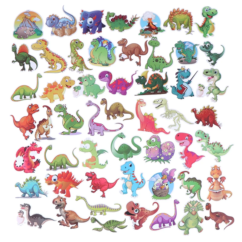 50 Pcs Cartoon Dinosaur Mixed Series Stickers For Notebook PC Skateboard Bicycle Car Motorcycle DIY Waterproof Child Toy Sticker
