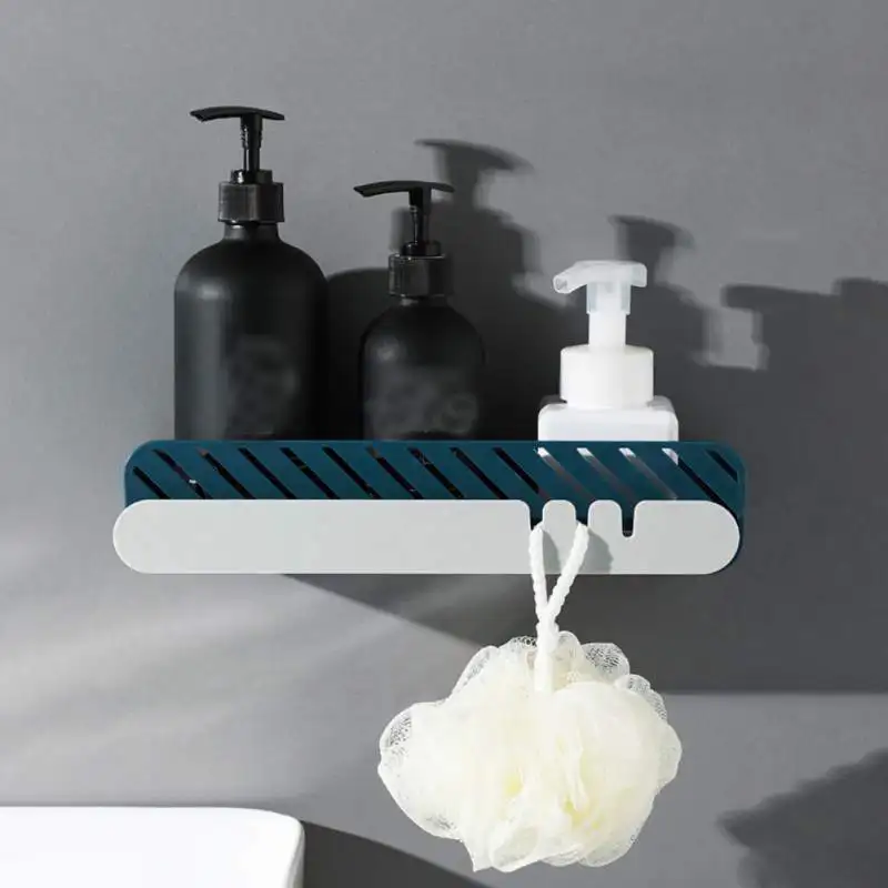Bathroom Rack Punch Free Shelf Wall Hanging Storage Rack Drain Rack With Hanger Sundries Rack Storage Holder