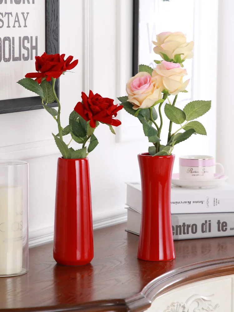 Скандинавские украшения дома цветы вазы декоративные для дома аксессуары современные тусклые полированные цветные glazeceramics