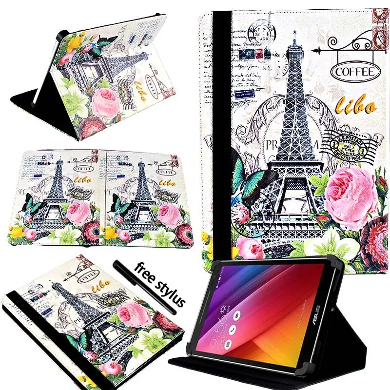 Flower KK&LL для Asus ZenPad 8,0 дюймов Z380C Z380CA Z380KL Z380KNL Z380M Кожаная подставка для планшета Чехол-книжка+ Бесплатный стилус - Цвет: Flower