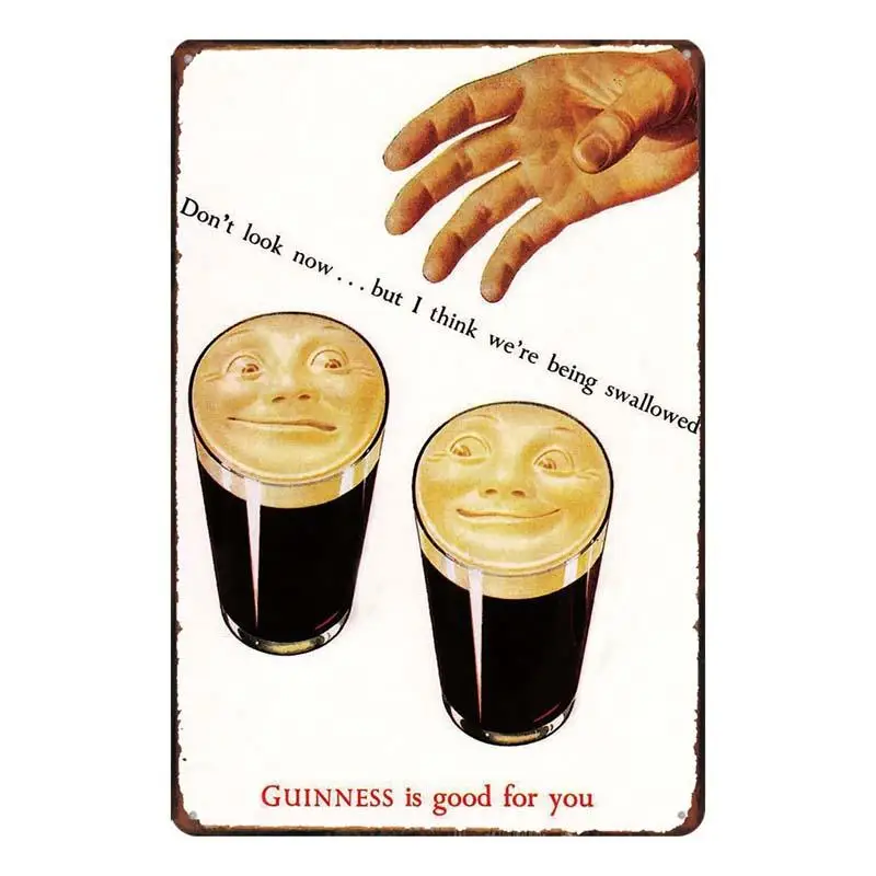 Винтажная тарелка Guinness металлическая жестяная вывеска настенная панель для дома художественная кухонная кофейная декоративная металлическая роспись жестяная вывеска настенная декоративная доска