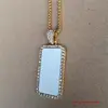 sublimation blank rectangle photo necklaces pendants Valentines Day gift hot tranfer printing consumable  10pcs/lot 3